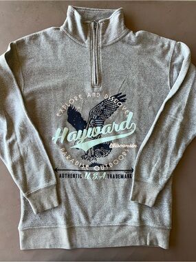Hayward Wisconsin Men’s Gray Quarter-Zip Pullover Sweater